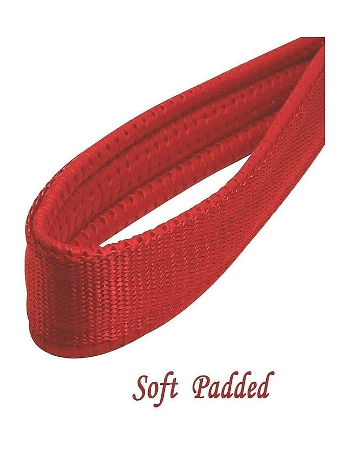 Pups&Pets طقم طوق قابل للتعديل للكلاب من Pups&Pets مع سلسلة ومقبض | حزام نايلون بعرض 1 بوصة وسلسلة ومقبض بطول 57 بوصة | طوق وسلسلة مقبض للكلاب المتوسطة والكبيرة (أحمر) - Image 5